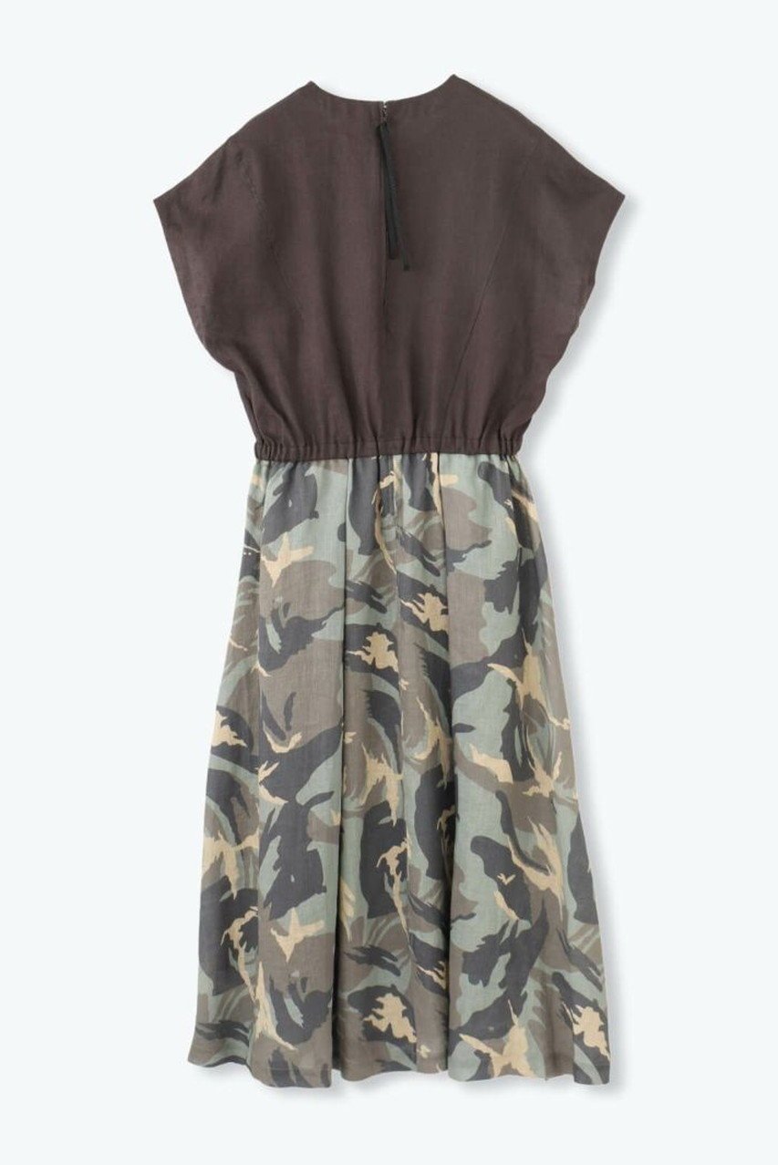 【レリル/lelill】の迷彩コンビOP 人気、トレンドファッション・服の通販 founy(ファニー) 　ファッション　Fashion　レディースファッション　Fashion for Women　ワンピース　Dresses　チュニック　Tunic Tops & Dresses　コンビ　Combo, Combination Style　タフタ　Taffeta, Structured Fabric　チュニック　Tunic, Long Top　フィット　Fit, Slim Fit　フェミニン　Feminine, Girly　フレア　Flare, Flared　プリント　Print, Printed Pattern　ボタニカル　Botanical, Floral Pattern　ミリタリー　Military, Army Style　リネン　Linen, Linen Fabric　エレガント 上品　Elegant　無地　Plain, Solid Color　other-2|ID: prp329100004899700 ipo3291000000036659843