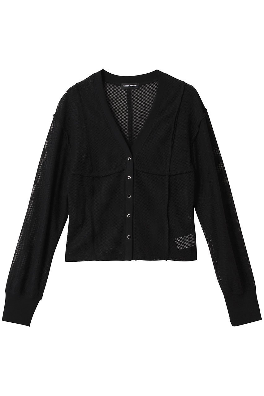 【メゾンスペシャル/MAISON SPECIAL】のMesh Cardigan/メッシュカーディガン 人気、トレンドファッション・服の通販 founy(ファニー) 　ファッション　Fashion　レディースファッション　Fashion for Women　トップス・カットソー　Cut & Sew Tops　カーディガン・羽織り　Layered Style Cardigans　シャツ・ブラウス・オフィスカジュアル　Elegant Blouses & Button-Ups　ロングTシャツ・Tシャツ　Longline T-Shirts & Tees　カットソー・ベーシックTシャツ　Cut-and-Sewn Tops / Stretch Tees & Basics　エアリー　Airy Texture　カーディガン　Cardigan, Knitwear　シェイプ　Shape, Slim Fit　スリーブ　Sleeve, Long Sleeve / Short Sleeve　メッシュ　Mesh, Net Fabric　夏　Summer　旅行　Travel　 other-1|ID: prp329100004899740 ipo3291000000036659994