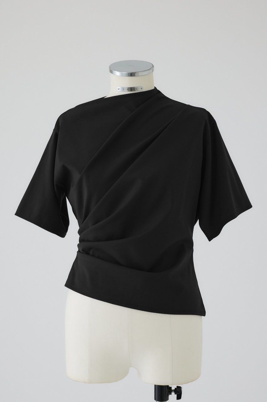 【リムアーク/RIM.ARK】のAsymmetry tuck cut tops/トップス インテリア・キッズ・メンズ・レディースファッション・服の通販 founy(ファニー) ファッション Fashion レディースファッション Fashion for Women トップス・カットソー Cut & Sew Tops シャツ・ブラウス・オフィスカジュアル Elegant Blouses & Button-Ups ロングTシャツ・Tシャツ Longline T-Shirts & Tees カットソー・ベーシックTシャツ Cut-and-Sewn Tops / Stretch Tees & Basics アシンメトリー Asymmetrical Style カットソー Cut and Sewn Top ショート Short, Short Length スマート Smart, Elegant スリーブ Sleeve, Long Sleeve / Short Sleeve セットアップ Set-Up, Coordinated Outfit ドレープ Drape, Draping Fabric モダン Modern, Contemporary ブラック|ID: prp329100004899760 ipo3291000000036660224
