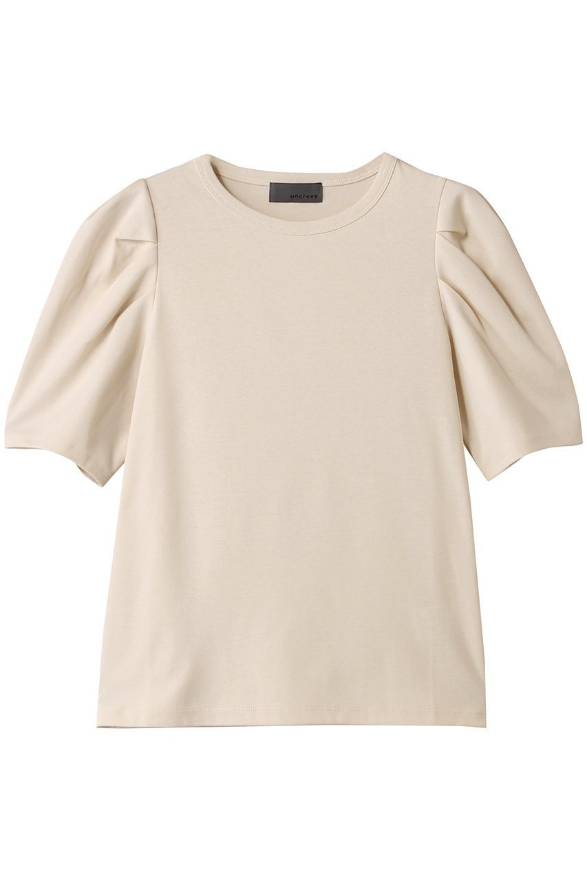 【アンクレイヴ/uncrave】のダブルフェイスジャージー ボリュームスリーブカットソー インテリア・キッズ・メンズ・レディースファッション・服の通販 founy(ファニー) 　ファッション　Fashion　レディースファッション　Fashion for Women　トップス・カットソー　Cut & Sew Tops　シャツ・ブラウス・オフィスカジュアル　Elegant Blouses & Button-Ups　ロングTシャツ・Tシャツ　Longline T-Shirts & Tees　カットソー・ベーシックTシャツ　Cut-and-Sewn Tops / Stretch Tees & Basics　ボリューム袖・フリルスリーブブラウス　Voluminous & Ruffle Sleeves / Puffy Sleeve Tops　カットソー　Cut and Sewn Top　コンパクト　Compact, Small Size　ショート　Short, Short Length　シルケット　Silket, Silky Cotton　スリーブ　Sleeve, Long Sleeve / Short Sleeve　トレンド　Trend, Trending Now　モダン　Modern, Contemporary　エクリュ|ID: prp329100004899778 ipo3291000000036660419