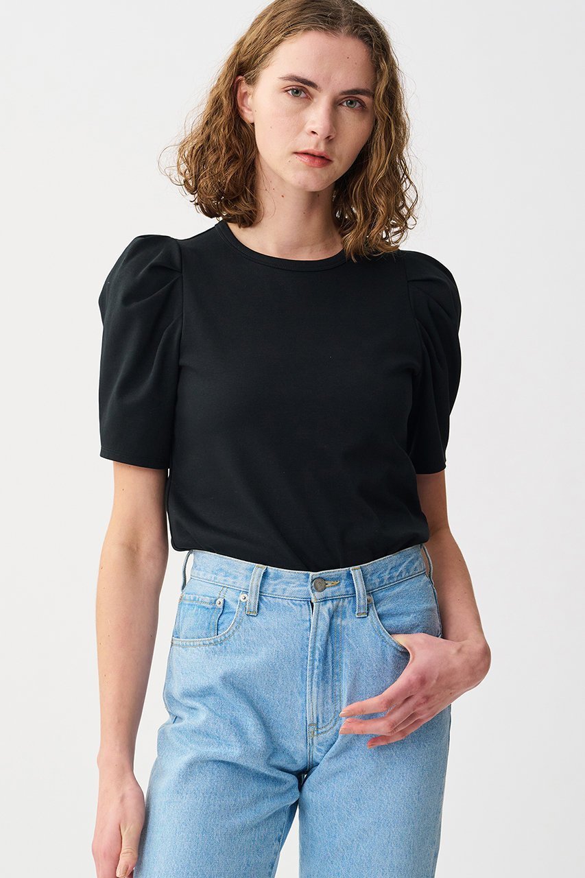 【アンクレイヴ/uncrave】のダブルフェイスジャージー ボリュームスリーブカットソー 人気、トレンドファッション・服の通販 founy(ファニー) 　ファッション　Fashion　レディースファッション　Fashion for Women　トップス・カットソー　Cut & Sew Tops　シャツ・ブラウス・オフィスカジュアル　Elegant Blouses & Button-Ups　ロングTシャツ・Tシャツ　Longline T-Shirts & Tees　カットソー・ベーシックTシャツ　Cut-and-Sewn Tops / Stretch Tees & Basics　ボリューム袖・フリルスリーブブラウス　Voluminous & Ruffle Sleeves / Puffy Sleeve Tops　カットソー　Cut and Sewn Top　コンパクト　Compact, Small Size　ショート　Short, Short Length　シルケット　Silket, Silky Cotton　スリーブ　Sleeve, Long Sleeve / Short Sleeve　トレンド　Trend, Trending Now　モダン　Modern, Contemporary　other-8|ID: prp329100004899778 ipo3291000000036660430