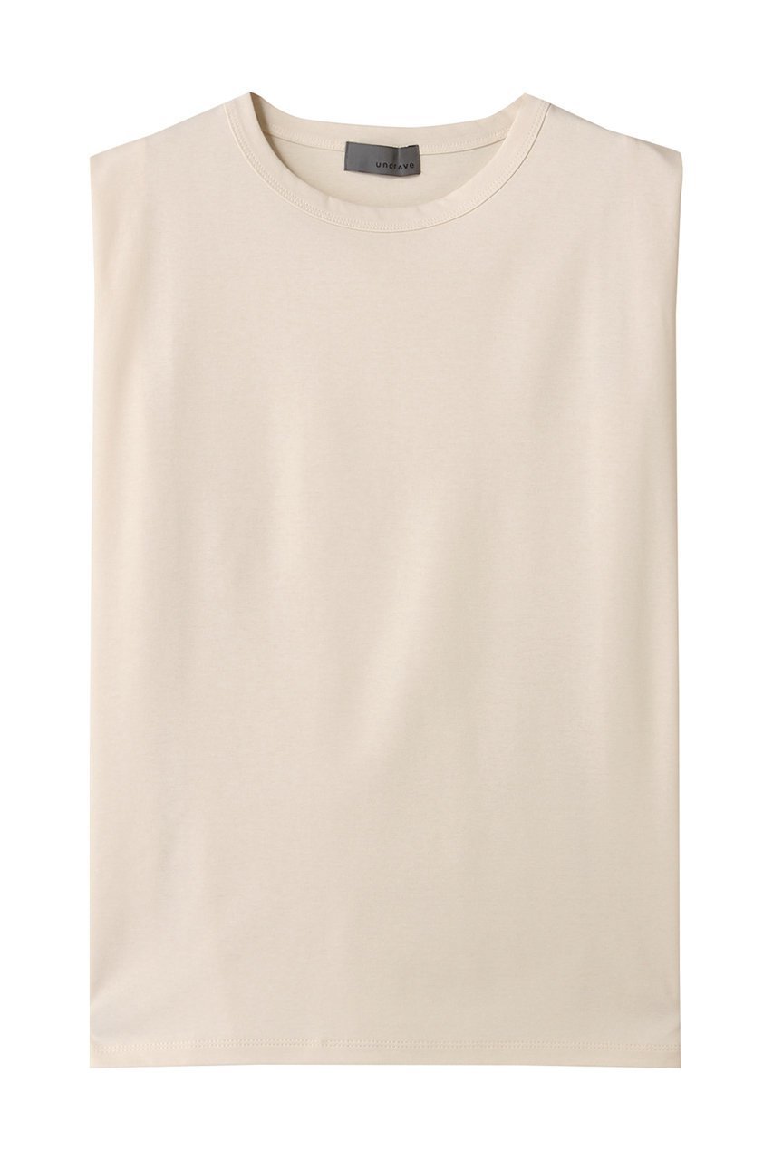 【アンクレイヴ/uncrave】のダブルフェイスジャージー ノースリーブカットソー インテリア・キッズ・メンズ・レディースファッション・服の通販 founy(ファニー) 　ファッション　Fashion　レディースファッション　Fashion for Women　トップス・カットソー　Cut & Sew Tops　キャミソール&ノースリーブ　Camisoles & Sleeveless Tops　シャツ・ブラウス・オフィスカジュアル　Elegant Blouses & Button-Ups　ロングTシャツ・Tシャツ　Longline T-Shirts & Tees　カットソー・ベーシックTシャツ　Cut-and-Sewn Tops / Stretch Tees & Basics　カットソー　Cut and Sewn Top　キャミソール　Camisole, Spaghetti Strap Top　ショルダー　Shoulder, Shoulder Strap　シルケット　Silket, Silky Cotton　タンク　Tank Top, Sleeveless Top　ダブル　Double, Double-Breasted　ノースリーブ　Sleeveless, No-Sleeve　フェイス　Face, Facial Design　定番　Standard, Basic Item　エクリュ|ID: prp329100004899795 ipo3291000000036660579