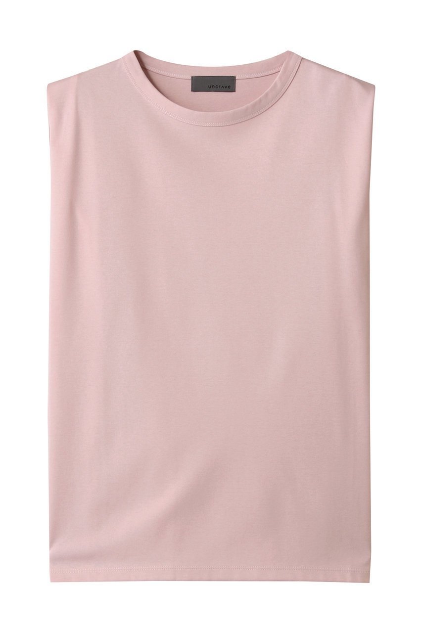 【アンクレイヴ/uncrave】のダブルフェイスジャージー ノースリーブカットソー インテリア・キッズ・メンズ・レディースファッション・服の通販 founy(ファニー) 　ファッション　Fashion　レディースファッション　Fashion for Women　トップス・カットソー　Cut & Sew Tops　キャミソール&ノースリーブ　Camisoles & Sleeveless Tops　シャツ・ブラウス・オフィスカジュアル　Elegant Blouses & Button-Ups　ロングTシャツ・Tシャツ　Longline T-Shirts & Tees　カットソー・ベーシックTシャツ　Cut-and-Sewn Tops / Stretch Tees & Basics　カットソー　Cut and Sewn Top　キャミソール　Camisole, Spaghetti Strap Top　ショルダー　Shoulder, Shoulder Strap　シルケット　Silket, Silky Cotton　タンク　Tank Top, Sleeveless Top　ダブル　Double, Double-Breasted　ノースリーブ　Sleeveless, No-Sleeve　フェイス　Face, Facial Design　定番　Standard, Basic Item　ピンク|ID: prp329100004899795 ipo3291000000036660580