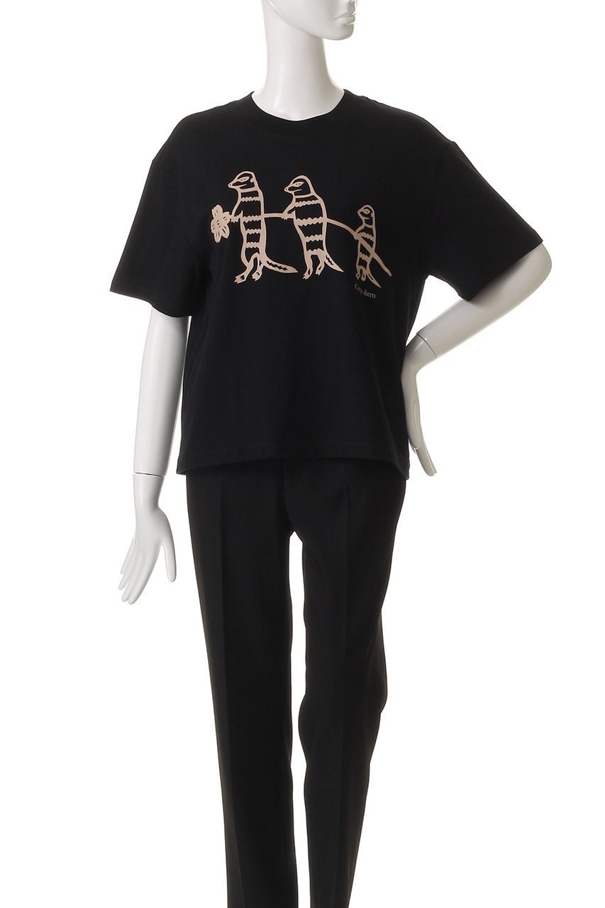 【プレインピープル/PLAIN PEOPLE】のミーアキャットプリントTシャツ 人気、トレンドファッション・服の通販 founy(ファニー) 　ファッション　Fashion　レディースファッション　Fashion for Women　トップス・カットソー　Cut & Sew Tops　シャツ・ブラウス・オフィスカジュアル　Elegant Blouses & Button-Ups　ロングTシャツ・Tシャツ　Longline T-Shirts & Tees　カットソー・ベーシックTシャツ　Cut-and-Sewn Tops / Stretch Tees & Basics　おすすめ　Recommended / Our Picks　ショート　Short, Short Length　スリーブ　Sleeve, Long Sleeve / Short Sleeve　デニム　Denim, Jeans Material　プリント　Print, Printed Pattern　モチーフ　Motif, Design Theme　半袖　Short Sleeve, Half Sleeve　other-2|ID: prp329100004899797 ipo3291000000036660600