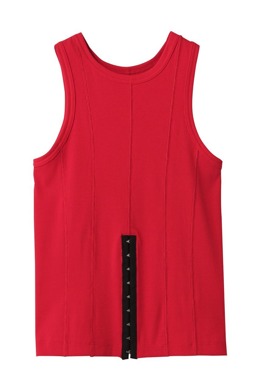 【プランク プロジェクト/PRANK PROJECT】の2WAYフックアイタンク / 2WAY Hook Eye Tank インテリア・キッズ・メンズ・レディースファッション・服の通販 founy(ファニー) 　ファッション　Fashion　レディースファッション　Fashion for Women　トップス・カットソー　Cut & Sew Tops　キャミソール&ノースリーブ　Camisoles & Sleeveless Tops　シャツ・ブラウス・オフィスカジュアル　Elegant Blouses & Button-Ups　ロングTシャツ・Tシャツ　Longline T-Shirts & Tees　カットソー・ベーシックTシャツ　Cut-and-Sewn Tops / Stretch Tees & Basics　アメリカン　American Style　インナー　Innerwear　キャミソール　Camisole, Spaghetti Strap Top　スリーブ　Sleeve, Long Sleeve / Short Sleeve　タンク　Tank Top, Sleeveless Top　ビンテージ　Vintage, Retro Style　フロント　Front, Front Design　プレート　Plate, Dish　ヘムライン　Hemline, Bottom Cut　ロング　Long, Long-Length　夏　Summer　RED(レッド)|ID: prp329100004899804 ipo3291000000036660661
