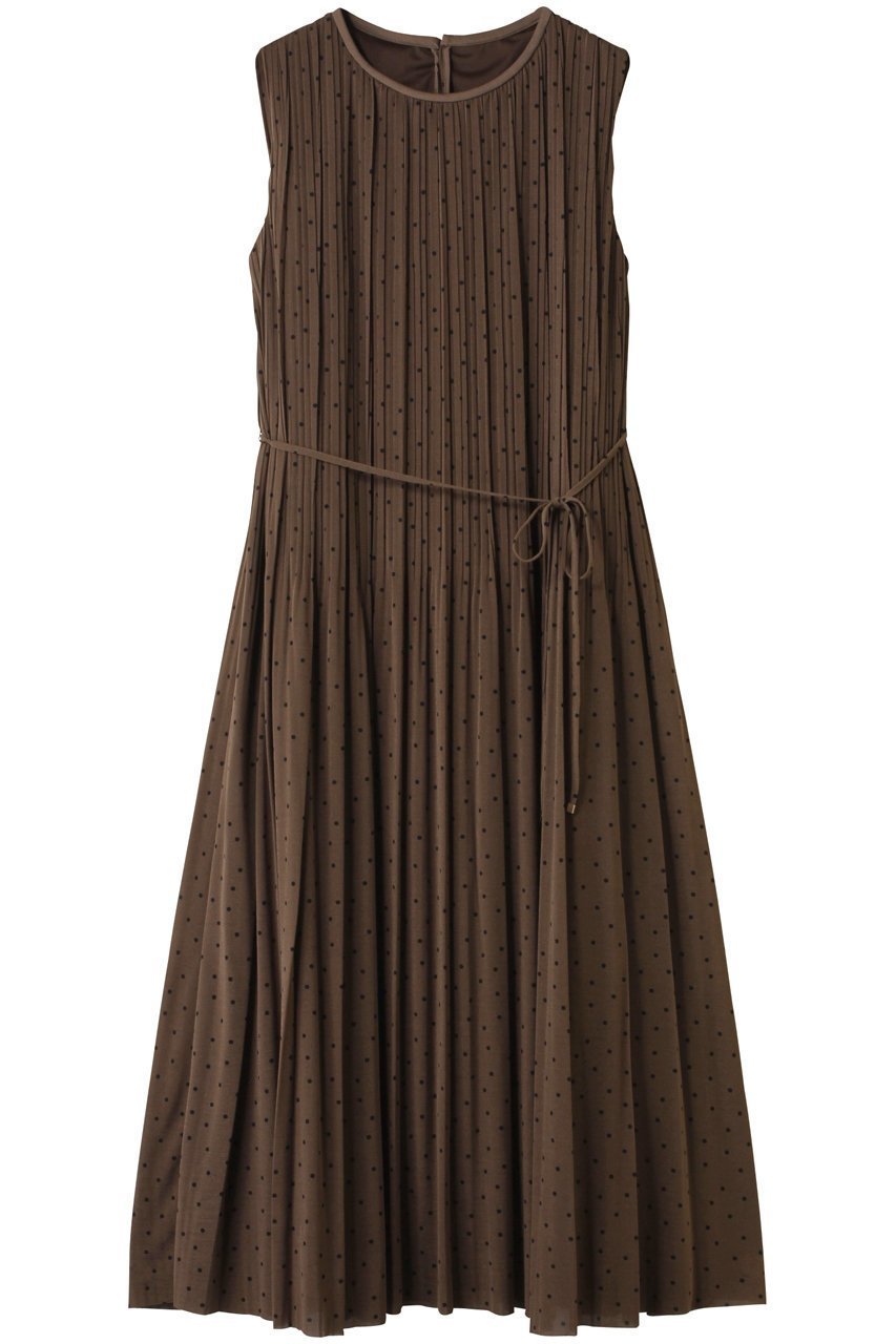 【アナイ/ANAYI】のソフトジャージドットプリーツワンピース 人気、トレンドファッション・服の通販 founy(ファニー) 　ファッション　Fashion　レディースファッション　Fashion for Women　ワンピース　Dresses　チュニック　Tunic Tops & Dresses　エレガント 上品　Elegant　チュニック　Tunic, Long Top　ドット　Polka Dot, Dot Pattern　ノースリーブ　Sleeveless, No-Sleeve　フェミニン　Feminine, Girly　プリーツ　Pleats, Pleated　ランダム　Random, Irregular　ロング　Long, Long-Length　再入荷　Restock / Back in Stock　 other-1|ID: prp329100004899807 ipo3291000000036660689