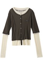 【プランク プロジェクト/PRANK PROJECT】のレイヤードシアーフライスカーデ / Layered sheer Fraise Cardigan C.GRY(チャコールグレー)|ID: prp329100004899831 ipo3291000000036867038
