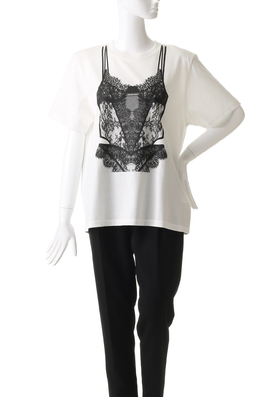 【プランク プロジェクト/PRANK PROJECT】のトロンブルイユランジェリーTEE/ Trombouille Lingerie Tee 人気、トレンドファッション・服の通販 founy(ファニー) 　ファッション　Fashion　レディースファッション　Fashion for Women　下着・ランジェリー　Lingerie & Intimates　その他ランジェリー・インナーアイテム　Other Lingerie / Intimates　トップス・カットソー　Cut & Sew Tops　ショート　Short, Short Length　スリーブ　Sleeve, Long Sleeve / Short Sleeve　バランス　Balance, Style Balance　プリント　Print, Printed Pattern　ランジェリー　Lingerie, Intimate Wear　レース　Lace, Lace Fabric　other-2|ID: prp329100004899854 ipo3291000000036661190