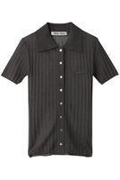 【プランク プロジェクト/PRANK PROJECT】のリブニットポロシャツ / Ribbed Knit Polo Shirt 人気、トレンドファッション・服の通販 founy(ファニー) ファッション Fashion レディースファッション Fashion for Women トップス・カットソー Cut & Sew Tops ニット Knit Tops & Sweaters シャツ・ブラウス・オフィスカジュアル Elegant Blouses & Button-Ups ロングTシャツ・Tシャツ Longline T-Shirts & Tees ポロシャツ・きれいめカジュアル Smart-Casual Polo Tops カットソー・ベーシックTシャツ Cut-and-Sewn Tops / Stretch Tees & Basics シアー Sheer, See-Through ショート Short, Short Length ストライプ Stripe, Striped Pattern スリーブ Sleeve, Long Sleeve / Short Sleeve トレンド Trend, Trending Now フィット Fit, Slim Fit ワイドリブ Wide Rib, Wide Ribbed Knit |ID:prp329100004899857