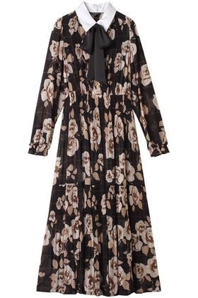 【コルコバード/CORCOVADO】の白襟シフォンボウタイドレス 人気、トレンドファッション・服の通販 founy(ファニー) ファッション Fashion レディースファッション Fashion for Women ワンピース Dresses フォーマル・パーティードレス・結婚式用ドレス Elegant & Casual Dresses チュニック Tunic Tops & Dresses シフォン Chiffon, Lightweight Fabric チュニック Tunic, Long Top ドレス Dress, One-Piece フラワー Flower, Floral リボン Ribbon, Bow |ID:prp329100004899859