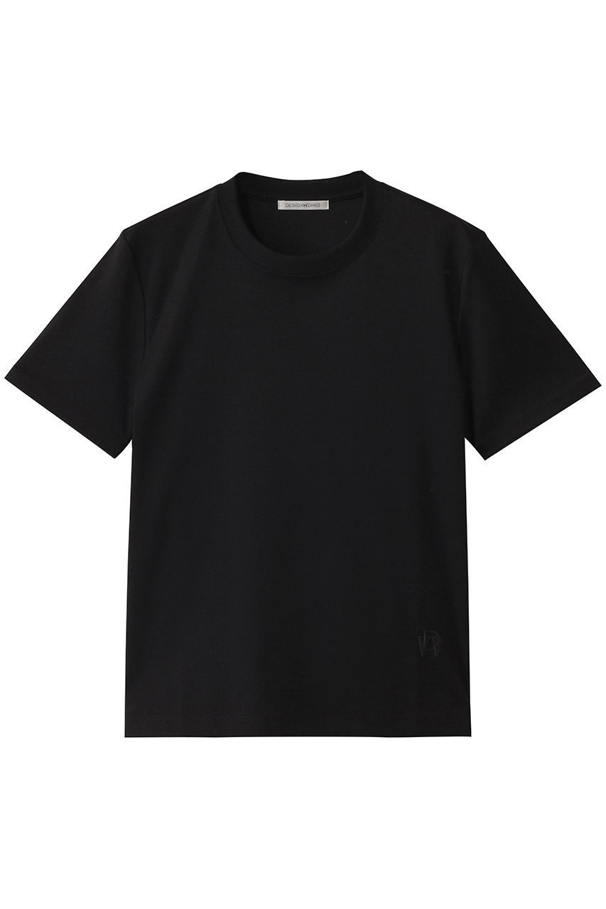 【デザイン ワークス/DESIGN WORKS】のコットンスムースコンパクトTシャツ インテリア・キッズ・メンズ・レディースファッション・服の通販 founy(ファニー) ファッション Fashion レディースファッション Fashion for Women トップス・カットソー Cut & Sew Tops シャツ・ブラウス・オフィスカジュアル Elegant Blouses & Button-Ups ロングTシャツ・Tシャツ Longline T-Shirts & Tees カットソー・ベーシックTシャツ Cut-and-Sewn Tops / Stretch Tees & Basics インナー Innerwear コンパクト Compact, Small Size ショート Short, Short Length ジャケット Jacket, Outerwear スリーブ Sleeve, Long Sleeve / Short Sleeve ブラック|ID: prp329100004899883 ipo3291000000036661683