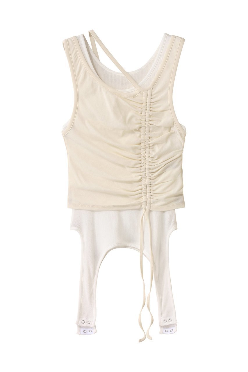 【プランク プロジェクト/PRANK PROJECT】の2ネックレイヤードタンク / 2 Neck Layered Tank インテリア・キッズ・メンズ・レディースファッション・服の通販 founy(ファニー) 　ファッション　Fashion　レディースファッション　Fashion for Women　トップス・カットソー　Cut & Sew Tops　キャミソール&ノースリーブ　Camisoles & Sleeveless Tops　シャツ・ブラウス・オフィスカジュアル　Elegant Blouses & Button-Ups　ロングTシャツ・Tシャツ　Longline T-Shirts & Tees　カットソー・ベーシックTシャツ　Cut-and-Sewn Tops / Stretch Tees & Basics　インナー　Innerwear　エアリー　Airy Texture　カットソー　Cut and Sewn Top　キャミソール　Camisole, Spaghetti Strap Top　タンク　Tank Top, Sleeveless Top　テレコ　Ribbed, Rib Stitch　IVR(アイボリー)|ID: prp329100004899893 ipo3291000000036661791