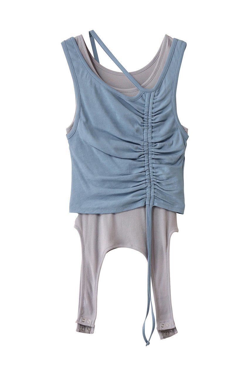 【プランク プロジェクト/PRANK PROJECT】の2ネックレイヤードタンク / 2 Neck Layered Tank インテリア・キッズ・メンズ・レディースファッション・服の通販 founy(ファニー) 　ファッション　Fashion　レディースファッション　Fashion for Women　トップス・カットソー　Cut & Sew Tops　キャミソール&ノースリーブ　Camisoles & Sleeveless Tops　シャツ・ブラウス・オフィスカジュアル　Elegant Blouses & Button-Ups　ロングTシャツ・Tシャツ　Longline T-Shirts & Tees　カットソー・ベーシックTシャツ　Cut-and-Sewn Tops / Stretch Tees & Basics　インナー　Innerwear　エアリー　Airy Texture　カットソー　Cut and Sewn Top　キャミソール　Camisole, Spaghetti Strap Top　タンク　Tank Top, Sleeveless Top　テレコ　Ribbed, Rib Stitch　BLU(ブルー)|ID: prp329100004899893 ipo3291000000036661792