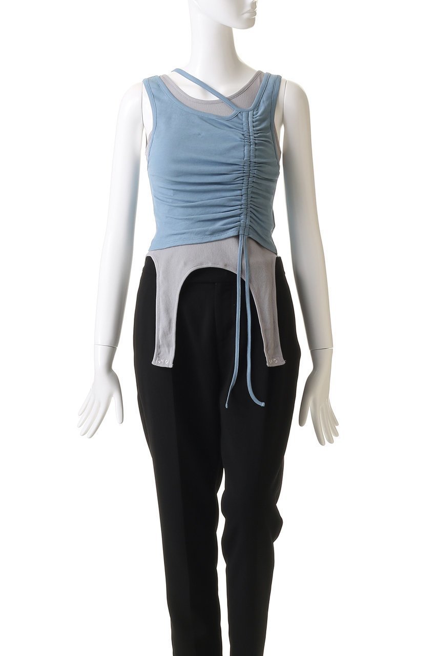 【プランク プロジェクト/PRANK PROJECT】の2ネックレイヤードタンク / 2 Neck Layered Tank 人気、トレンドファッション・服の通販 founy(ファニー) 　ファッション　Fashion　レディースファッション　Fashion for Women　トップス・カットソー　Cut & Sew Tops　キャミソール&ノースリーブ　Camisoles & Sleeveless Tops　シャツ・ブラウス・オフィスカジュアル　Elegant Blouses & Button-Ups　ロングTシャツ・Tシャツ　Longline T-Shirts & Tees　カットソー・ベーシックTシャツ　Cut-and-Sewn Tops / Stretch Tees & Basics　インナー　Innerwear　エアリー　Airy Texture　カットソー　Cut and Sewn Top　キャミソール　Camisole, Spaghetti Strap Top　タンク　Tank Top, Sleeveless Top　テレコ　Ribbed, Rib Stitch　other-2|ID: prp329100004899893 ipo3291000000036661793