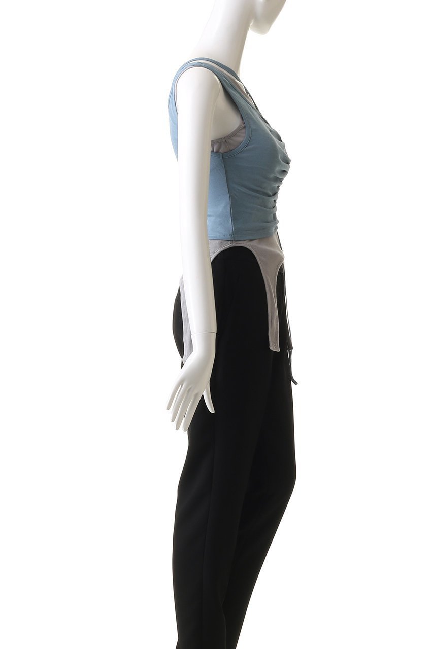 【プランク プロジェクト/PRANK PROJECT】の2ネックレイヤードタンク / 2 Neck Layered Tank 人気、トレンドファッション・服の通販 founy(ファニー) 　ファッション　Fashion　レディースファッション　Fashion for Women　トップス・カットソー　Cut & Sew Tops　キャミソール&ノースリーブ　Camisoles & Sleeveless Tops　シャツ・ブラウス・オフィスカジュアル　Elegant Blouses & Button-Ups　ロングTシャツ・Tシャツ　Longline T-Shirts & Tees　カットソー・ベーシックTシャツ　Cut-and-Sewn Tops / Stretch Tees & Basics　インナー　Innerwear　エアリー　Airy Texture　カットソー　Cut and Sewn Top　キャミソール　Camisole, Spaghetti Strap Top　タンク　Tank Top, Sleeveless Top　テレコ　Ribbed, Rib Stitch　other-3|ID: prp329100004899893 ipo3291000000036661794