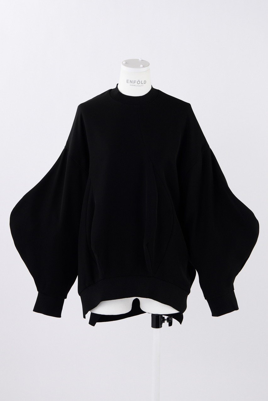 【エンフォルド/ENFOLD】のPEツイル 立体シーム P.O/プルオーバー インテリア・キッズ・メンズ・レディースファッション・服の通販 founy(ファニー) 　ファッション　Fashion　レディースファッション　Fashion for Women　トップス・カットソー　Cut & Sew Tops　シャツ・ブラウス・オフィスカジュアル　Elegant Blouses & Button-Ups　ロングTシャツ・Tシャツ　Longline T-Shirts & Tees　カジュアルプルオーバー・ニットトップス　Pullovers & Knit Tops / Casual Pullovers　カットソー・ベーシックTシャツ　Cut-and-Sewn Tops / Stretch Tees & Basics　スウェット / スエット　Sweatshirt, Sweatwear　スリーブ　Sleeve, Long Sleeve / Short Sleeve　セットアップ　Set-Up, Coordinated Outfit　ツイル　Twist, Twisted Detail　リラックス　Relax, Relaxed Fit　ロング　Long, Long-Length　ブラック|ID: prp329100004900210 ipo3291000000036663987