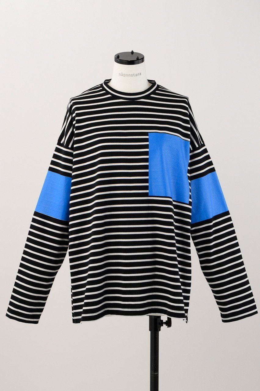 【ナゴンスタンス/nagonstans】のCO Border Over ColorロンT 人気、トレンドファッション・服の通販 founy(ファニー) 　ファッション　Fashion　レディースファッション　Fashion for Women　トップス・カットソー　Cut & Sew Tops　シャツ・ブラウス・オフィスカジュアル　Elegant Blouses & Button-Ups　ロングTシャツ・Tシャツ　Longline T-Shirts & Tees　カットソー・ベーシックTシャツ　Cut-and-Sewn Tops / Stretch Tees & Basics　スリーブ　Sleeve, Long Sleeve / Short Sleeve　プリント　Print, Printed Pattern　ボーダー　Border, Stripe　ポケット　Pocket, Pocket Detail　ラバー　Rubber, Rubber Sole　ロング　Long, Long-Length　 other-1|ID: prp329100004900290 ipo3291000000036664753