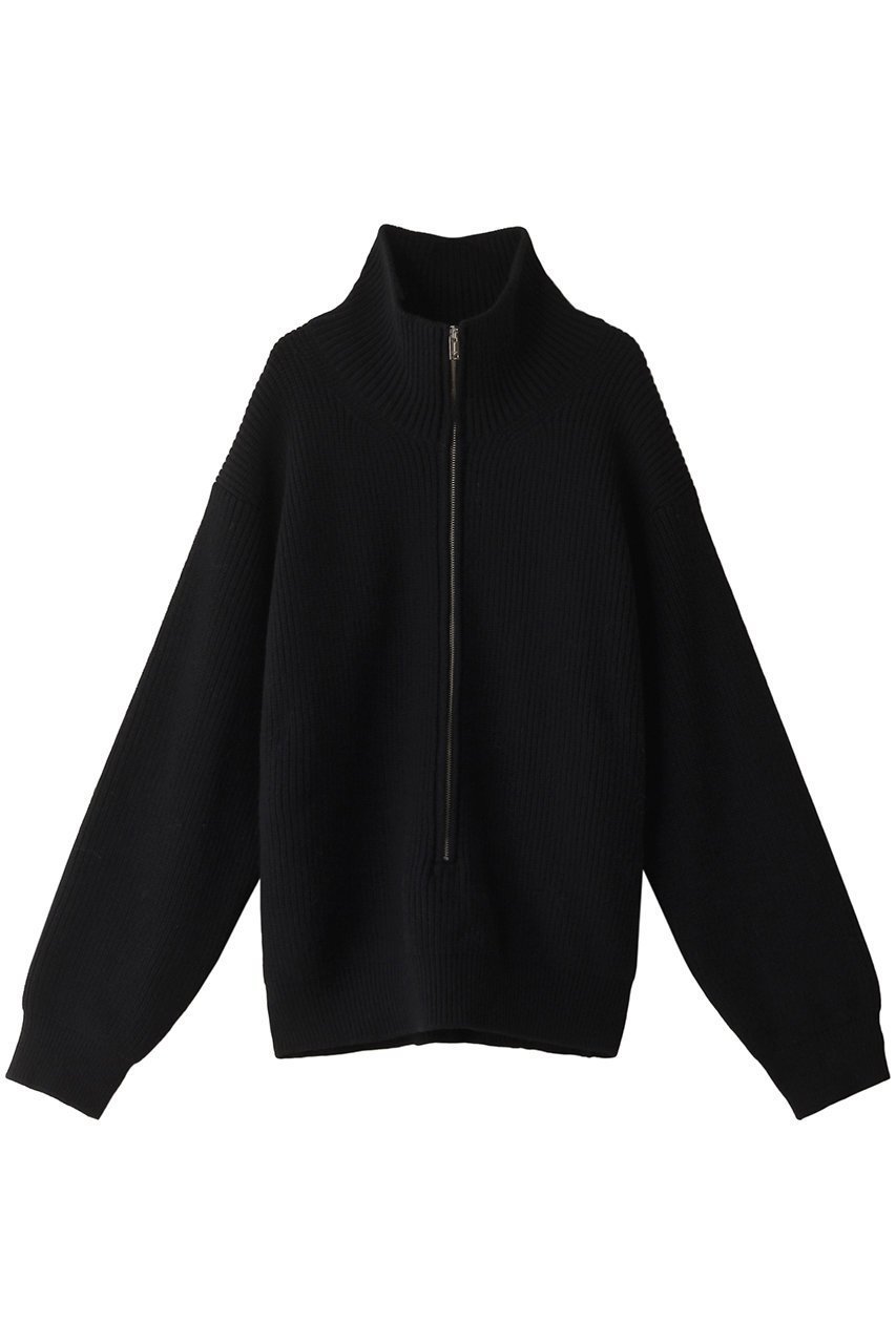 【ヨーク/YOKE】の【UNISEX】WOOL 3/4 FRONT ZIP ハイネックリブセーター インテリア・キッズ・メンズ・レディースファッション・服の通販 founy(ファニー) 　ファッション　Fashion　レディースファッション　Fashion for Women　トップス・カットソー　Cut & Sew Tops　シャツ・ブラウス・オフィスカジュアル　Elegant Blouses & Button-Ups　レディースパーカー・カジュアルフーディー　Casual Hoodies & Sweatshirts　ロングTシャツ・Tシャツ　Longline T-Shirts & Tees　スウェット・クルーネックトップス　Sweatshirts & Crewnecks / Relaxed Fit Sweat Tops　カットソー・ベーシックTシャツ　Cut-and-Sewn Tops / Stretch Tees & Basics　ユニセックス　Unisex, Genderless　シンプル　Simple, Minimal　ハイネック　High Neck, Mock Neck　エレガント 上品　Elegant　A/W・秋冬　Autumn/Winter　羽織　Haori, Light Jacket　ブラック|ID: prp329100004900296 ipo3291000000036664804