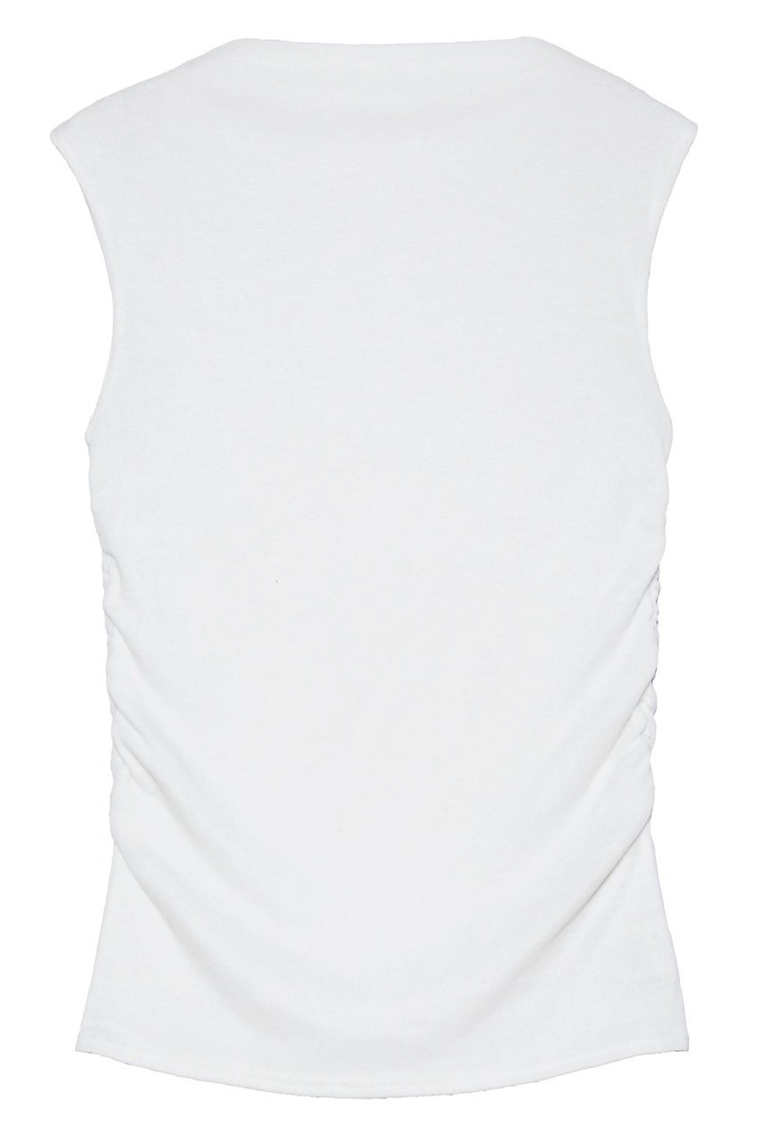 【イリスフォーセブン/IRIS 47】のプリーツタンクトップス インテリア・キッズ・メンズ・レディースファッション・服の通販 founy(ファニー) 　ファッション　Fashion　レディースファッション　Fashion for Women　トップス・カットソー　Cut & Sew Tops　キャミソール&ノースリーブ　Camisoles & Sleeveless Tops　シャツ・ブラウス・オフィスカジュアル　Elegant Blouses & Button-Ups　ロングTシャツ・Tシャツ　Longline T-Shirts & Tees　カットソー・ベーシックTシャツ　Cut-and-Sewn Tops / Stretch Tees & Basics　なめらか　Smooth, Silky Texture　カットソー　Cut and Sewn Top　キャミソール　Camisole, Spaghetti Strap Top　ジュエリー　Jewelry, Accessories　タンク　Tank Top, Sleeveless Top　デニム　Denim, Jeans Material　エレガント 上品　Elegant　ホワイト|ID: prp329100004900397 ipo3291000000036666437