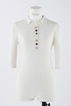 【エンフォルド/ENFOLD】のリブ5分ポロ 人気、トレンドファッション・服の通販 founy(ファニー) ファッション Fashion レディースファッション Fashion for Women トップス・カットソー Cut & Sew Tops シャツ・ブラウス・オフィスカジュアル Elegant Blouses & Button-Ups ロングTシャツ・Tシャツ Longline T-Shirts & Tees カットソー・ベーシックTシャツ Cut-and-Sewn Tops / Stretch Tees & Basics なめらか Smooth, Silky Texture サマー Summer, Summer Style ショート Short, Short Length シルク Silk, 100% Silk スリット Slit, Slit Detail スリーブ Sleeve, Long Sleeve / Short Sleeve thumbnail ホワイト|ID: prp329100004900441 ipo3291000000036667128