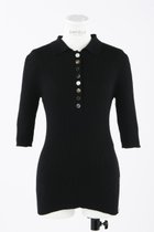 【エンフォルド/ENFOLD】のリブ5分ポロ 人気、トレンドファッション・服の通販 founy(ファニー) ファッション Fashion レディースファッション Fashion for Women トップス・カットソー Cut & Sew Tops シャツ・ブラウス・オフィスカジュアル Elegant Blouses & Button-Ups ロングTシャツ・Tシャツ Longline T-Shirts & Tees カットソー・ベーシックTシャツ Cut-and-Sewn Tops / Stretch Tees & Basics なめらか Smooth, Silky Texture サマー Summer, Summer Style ショート Short, Short Length シルク Silk, 100% Silk スリット Slit, Slit Detail スリーブ Sleeve, Long Sleeve / Short Sleeve thumbnail ブラック|ID: prp329100004900441 ipo3291000000036667129