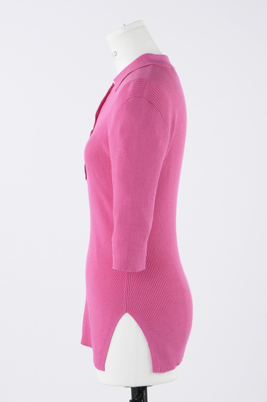 【エンフォルド/ENFOLD】のリブ5分ポロ 人気、トレンドファッション・服の通販 founy(ファニー) ファッション Fashion レディースファッション Fashion for Women トップス・カットソー Cut & Sew Tops シャツ・ブラウス・オフィスカジュアル Elegant Blouses & Button-Ups ロングTシャツ・Tシャツ Longline T-Shirts & Tees カットソー・ベーシックTシャツ Cut-and-Sewn Tops / Stretch Tees & Basics なめらか Smooth, Silky Texture サマー Summer, Summer Style ショート Short, Short Length シルク Silk, 100% Silk スリット Slit, Slit Detail スリーブ Sleeve, Long Sleeve / Short Sleeve other-2|ID: prp329100004900441 ipo3291000000036667133