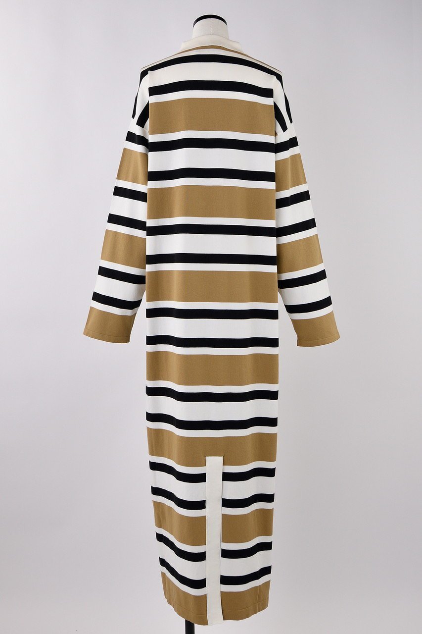 【ナゴンスタンス/nagonstans】のCRAFT GASS ニットポロDRS/ドレス・ワンピース 人気、トレンドファッション・服の通販 founy(ファニー) 　ファッション　Fashion　レディースファッション　Fashion for Women　ワンピース　Dresses　フォーマル・パーティードレス・結婚式用ドレス　Elegant & Casual Dresses　チュニック　Tunic Tops & Dresses　チュニック　Tunic, Long Top　ドレス　Dress, One-Piece　ボーダー　Border, Stripe　ポロシャツ　Polo Shirt, Collared Tee　リラックス　Relax, Relaxed Fit　ロング　Long, Long-Length　春　Spring　秋　Autumn　other-3|ID: prp329100004900685 ipo3291000000036669996