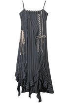 【プランク プロジェクト/PRANK PROJECT】のラッフルレースアップストライプワンピ / Ruffle Lace-Up Stripe Onepiece 人気、トレンドファッション・服の通販 founy(ファニー) ファッション Fashion レディースファッション Fashion for Women ワンピース Dresses チュニック Tunic Tops & Dresses おすすめ Recommended / Our Picks キャミワンピース Cami Dress, Slip Dress ストライプ Stripe, Striped Pattern チュニック Tunic, Long Top レース Lace, Lace Fabric ロング Long, Long-Length エレガント 上品 Elegant thumbnail NVY(ネイビー)|ID: prp329100004900726 ipo3291000000036670278