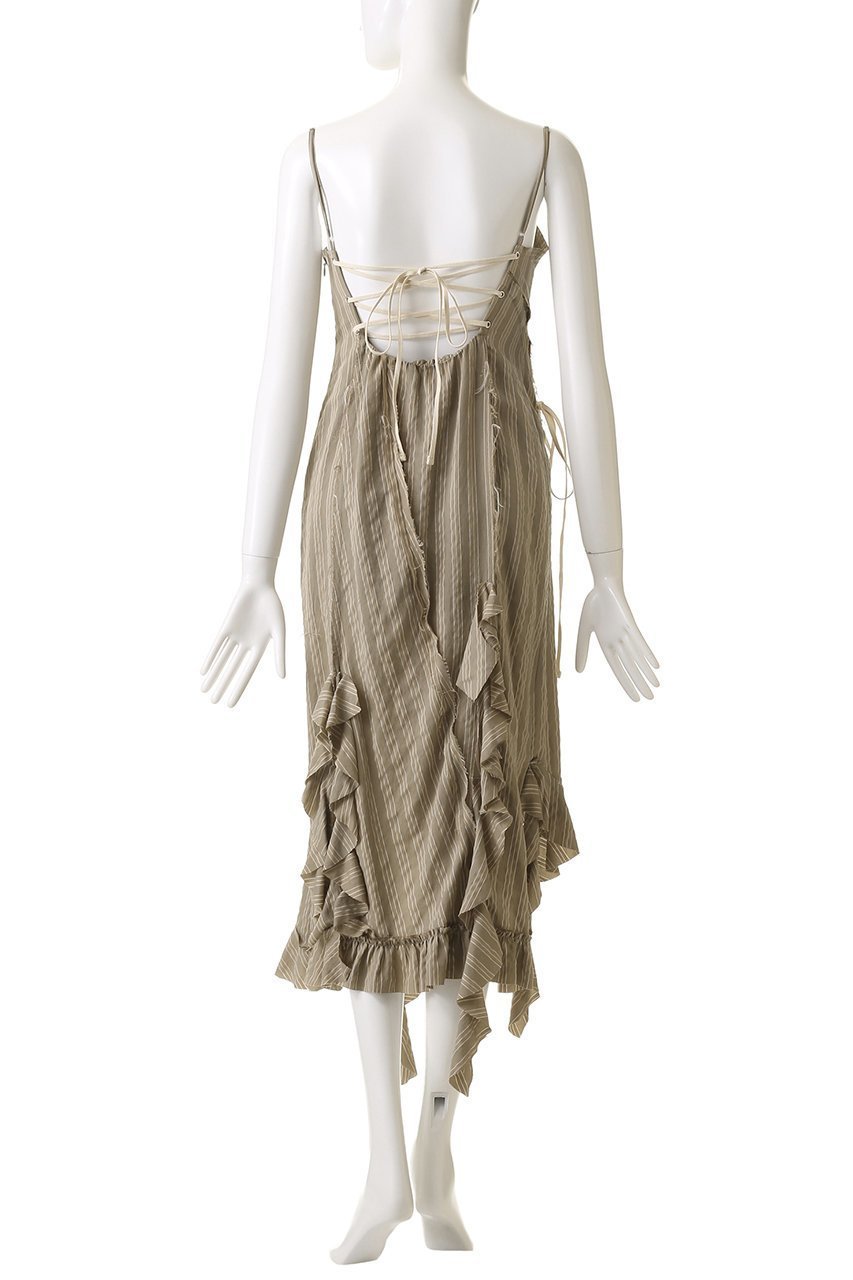 【プランク プロジェクト/PRANK PROJECT】のラッフルレースアップストライプワンピ / Ruffle Lace-Up Stripe Onepiece 人気、トレンドファッション・服の通販 founy(ファニー) 　ファッション　Fashion　レディースファッション　Fashion for Women　ワンピース　Dresses　チュニック　Tunic Tops & Dresses　おすすめ　Recommended / Our Picks　キャミワンピース　Cami Dress, Slip Dress　ストライプ　Stripe, Striped Pattern　チュニック　Tunic, Long Top　レース　Lace, Lace Fabric　ロング　Long, Long-Length　エレガント 上品　Elegant　other-4|ID: prp329100004900726 ipo3291000000036670284