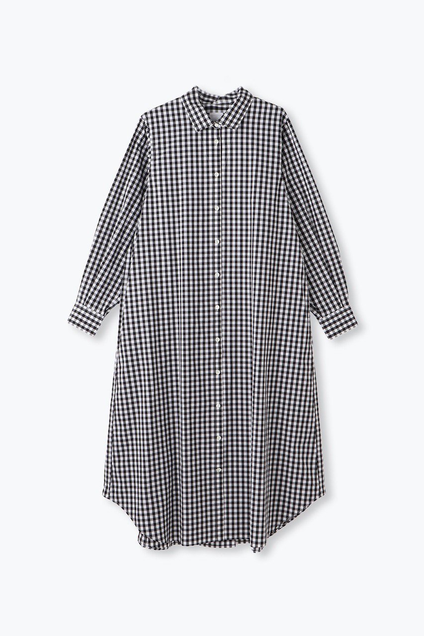 【レリル/lelill】のピマソロ フレアシャツOP インテリア・キッズ・メンズ・レディースファッション・服の通販 founy(ファニー) 　ファッション　Fashion　レディースファッション　Fashion for Women　ワンピース　Dresses　チュニック　Tunic Tops & Dresses　チュニック　Tunic, Long Top　フレア　Flare, Flared　ブロード　Broadcloth, Fine Cotton　ベーシック　Basic, Essential　ロング　Long, Long-Length　エレガント 上品　Elegant　定番　Standard, Basic Item　ギンガム|ID: prp329100004900728 ipo3291000000036670291