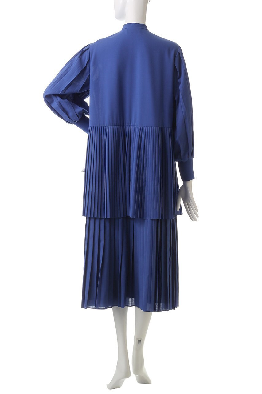 【ヒューエルミュージアム/hueLe Museum】の【STUMBLY】Pleats Combi Dress 人気、トレンドファッション・服の通販 founy(ファニー) 　ファッション　Fashion　レディースファッション　Fashion for Women　ワンピース　Dresses　フォーマル・パーティードレス・結婚式用ドレス　Elegant & Casual Dresses　チュニック　Tunic Tops & Dresses　シアー　Sheer, See-Through　ストレート　Straight, Straight Cut　チュニック　Tunic, Long Top　パターン　Pattern, Design Print　プリーツ　Pleats, Pleated　ロング　Long, Long-Length　エレガント 上品　Elegant　定番　Standard, Basic Item　other-4|ID: prp329100004900795 ipo3291000000036670869