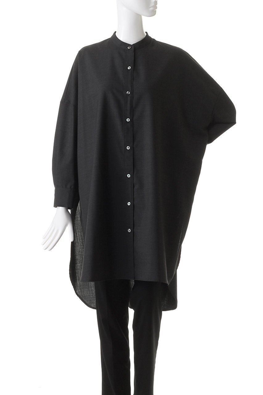 【ミズイロ インド/mizuiro ind】のT/W stand collar shirt tunic チュニック 人気、トレンドファッション・服の通販 founy(ファニー) 　ファッション　Fashion　レディースファッション　Fashion for Women　ワンピース　Dresses　チュニック　Tunic Tops & Dresses　シンプル　Simple, Minimal　スタンド　Stand Collar, Upright Stand　スリット　Slit, Slit Detail　チュニック　Tunic, Long Top　トレンド　Trend, Trending Now　ビッグ　Big, Oversized　ボトム　Bottoms, Lower Wear　other-2|ID: prp329100004900899 ipo3291000000036672174
