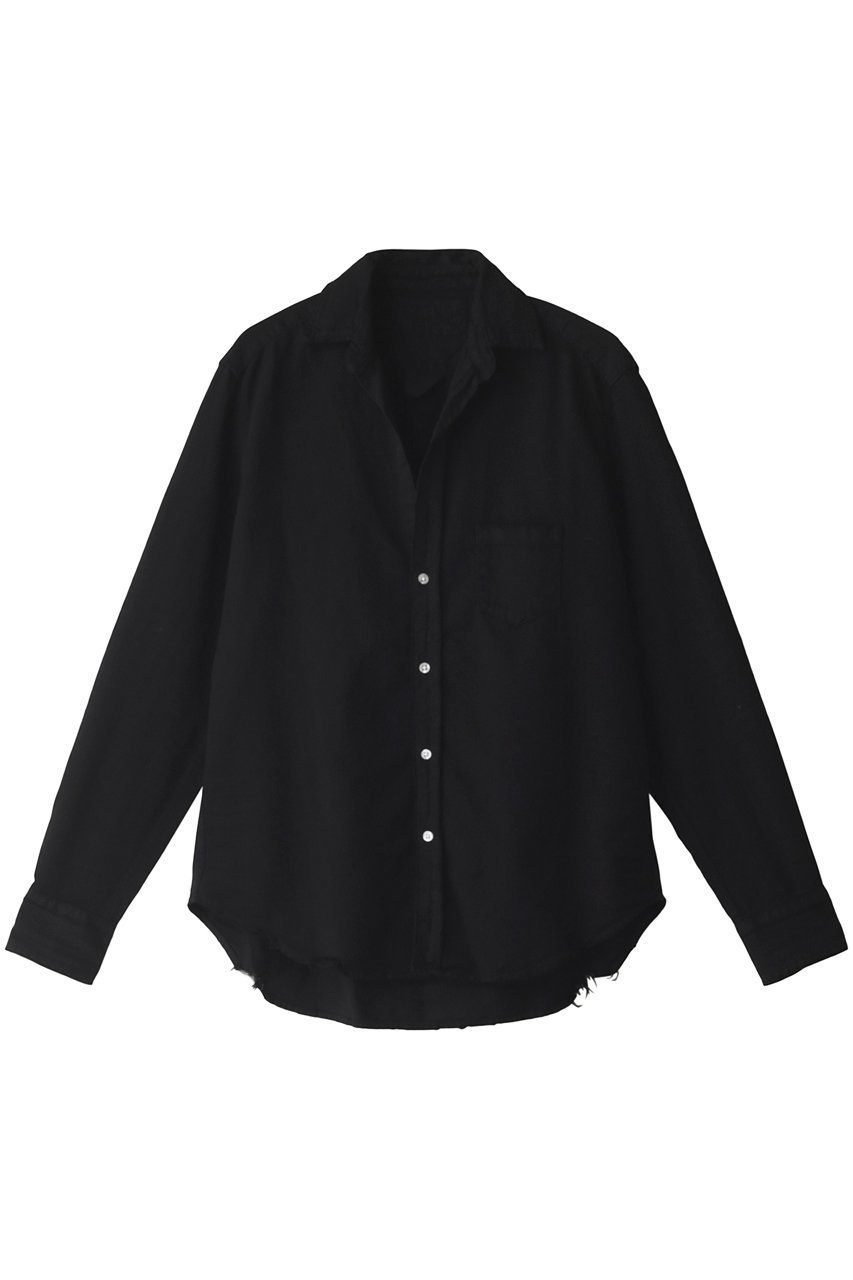 【フランク&アイリーン/Frank&Eileen】のEILEEN コアイタリアンインディゴデニム ブラックデニムシャツ インテリア・キッズ・メンズ・レディースファッション・服の通販 founy(ファニー) 　ファッション　Fashion　レディースファッション　Fashion for Women　トップス・カットソー　Cut & Sew Tops　シャツ・ブラウス・オフィスカジュアル　Elegant Blouses & Button-Ups　シンプル　Simple, Minimal　スリーブ　Sleeve, Long Sleeve / Short Sleeve　ダメージ　Distressed, Destroyed　ロング　Long, Long-Length　定番　Standard, Basic Item　ブラック|ID: prp329100004900958 ipo3291000000036672980