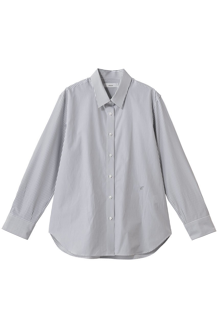 【エブール/ebure】のエッセンシャルコットン シャツ インテリア・キッズ・メンズ・レディースファッション・服の通販 founy(ファニー) ファッション Fashion レディースファッション Fashion for Women トップス・カットソー Cut & Sew Tops シャツ・ブラウス・オフィスカジュアル Elegant Blouses & Button-Ups インナー Innerwear コンパクト Compact, Small Size ジャケット Jacket, Outerwear ストライプ Stripe, Striped Pattern スリーブ Sleeve, Long Sleeve / Short Sleeve ベーシック Basic, Essential ロング Long, Long-Length 定番 Standard, Basic Item グレー|ID: prp329100004900965 ipo3291000000036673040