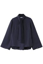 【ザ ライナー/THE LINER】のメルティ タイブラウス 人気、トレンドファッション・服の通販 founy(ファニー) ファッション Fashion レディースファッション Fashion for Women トップス・カットソー Cut & Sew Tops シャツ・ブラウス・オフィスカジュアル Elegant Blouses & Button-Ups スタンド Stand Collar, Upright Stand スリーブ Sleeve, Long Sleeve / Short Sleeve フォーマル Formal, Dressy ベルベット Velvet, Velvety ロング Long, Long-Length エレガント 上品 Elegant thumbnail ネイビー|ID: prp329100004900969 ipo3291000000036673074