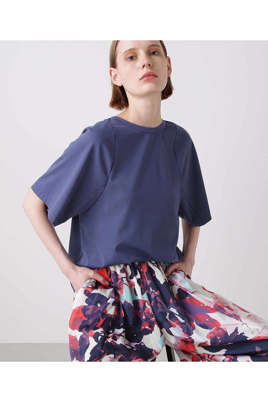 【ヒューエルミュージアム/hueLe Museum】の【hLM】ベアスムースカットソー インテリア・キッズ・メンズ・レディースファッション・服の通販 founy(ファニー) ファッション Fashion レディースファッション Fashion for Women トップス・カットソー Cut & Sew Tops シャツ・ブラウス・オフィスカジュアル Elegant Blouses & Button-Ups ロングTシャツ・Tシャツ Longline T-Shirts & Tees カットソー・ベーシックTシャツ Cut-and-Sewn Tops / Stretch Tees & Basics ショート Short, Short Length シンプル Simple, Minimal スリーブ Sleeve, Long Sleeve / Short Sleeve フレア Flare, Flared ベーシック Basic, Essential ブルー|ID: prp329100004900979 ipo3291000000036673157