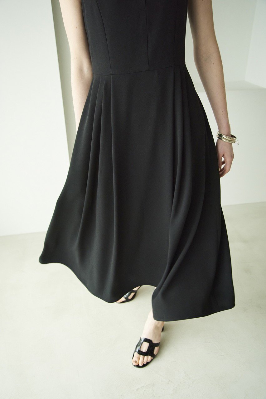 【エムダブリュー/MW】のバック サテン スリーブレス タックドレス 人気、トレンドファッション・服の通販 founy(ファニー) 　ファッション　Fashion　レディースファッション　Fashion for Women　ワンピース　Dresses　フォーマル・パーティードレス・結婚式用ドレス　Elegant & Casual Dresses　チュニック　Tunic Tops & Dresses　キュプラ　Cupro, Eco Fabric　サテン　Satin, Glossy Fabric　シューズ　Shoes, Footwear　スクエア　Square, Square Shape　スリーブ　Sleeve, Long Sleeve / Short Sleeve　チュニック　Tunic, Long Top　ドレス　Dress, One-Piece　フィット　Fit, Slim Fit　フレア　Flare, Flared　ロング　Long, Long-Length　エレガント 上品　Elegant　other-6|ID: prp329100004900988 ipo3291000000036673230