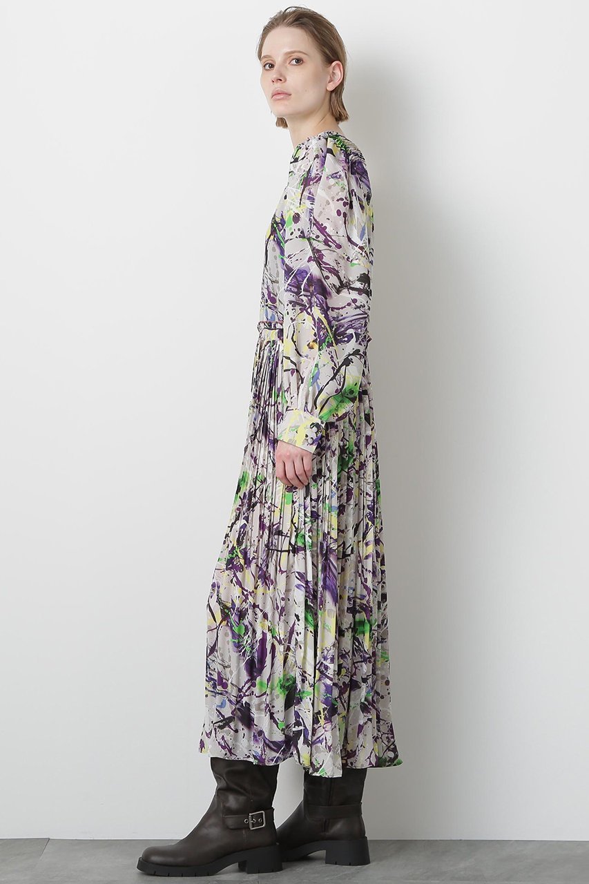 【ヒューエルミュージアム/hueLe Museum】の【STUMBLY】Printed Pleats Dress 人気、トレンドファッション・服の通販 founy(ファニー) 　ファッション　Fashion　レディースファッション　Fashion for Women　ワンピース　Dresses　フォーマル・パーティードレス・結婚式用ドレス　Elegant & Casual Dresses　チュニック　Tunic Tops & Dresses　スリーブ　Sleeve, Long Sleeve / Short Sleeve　チュニック　Tunic, Long Top　プリント　Print, Printed Pattern　プリーツ　Pleats, Pleated　ロング　Long, Long-Length　other-4|ID: prp329100004900992 ipo3291000000036673252