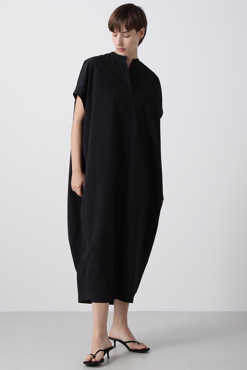 【ヒューエルミュージアム/hueLe Museum】の【hLM】ハーフスリーブサマードレス インテリア・キッズ・メンズ・レディースファッション・服の通販 founy(ファニー) 　ファッション　Fashion　レディースファッション　Fashion for Women　ワンピース　Dresses　フォーマル・パーティードレス・結婚式用ドレス　Elegant & Casual Dresses　チュニック　Tunic Tops & Dresses　サマー　Summer, Summer Style　タイプライター　Typewriter Fabric, Crisp Cotton　チュニック　Tunic, Long Top　ドレス　Dress, One-Piece　夏　Summer　ブラック|ID: prp329100004900996 ipo3291000000036673279