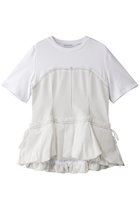 【メゾンスペシャル/MAISON SPECIAL】のDocking Balloon Hem T-shirt/ドッキングバルーンヘムTシャツ 人気、トレンドファッション・服の通販 founy(ファニー) ファッション Fashion レディースファッション Fashion for Women トップス・カットソー Cut & Sew Tops シャツ・ブラウス・オフィスカジュアル Elegant Blouses & Button-Ups ロングTシャツ・Tシャツ Longline T-Shirts & Tees カットソー・ベーシックTシャツ Cut-and-Sewn Tops / Stretch Tees & Basics コルセット Corset, Bustier ショート Short, Short Length ストレッチ Stretch, Stretchy Fabric スピンドル Spindle, Drawcord スリーブ Sleeve, Long Sleeve / Short Sleeve デニム Denim, Jeans Material おすすめ Recommended / Our Picks エレガント 上品 Elegant thumbnail WHT(ホワイト)|ID: prp329100004901009 ipo3291000000036673387