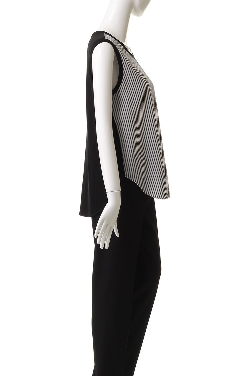 【プレインピープル/PLAIN PEOPLE】の超強撚天竺ストライプドッキングブラウス 人気、トレンドファッション・服の通販 founy(ファニー) 　ファッション　Fashion　レディースファッション　Fashion for Women　トップス・カットソー　Cut & Sew Tops　シャツ・ブラウス・オフィスカジュアル　Elegant Blouses & Button-Ups　ロングTシャツ・Tシャツ　Longline T-Shirts & Tees　カットソー・ベーシックTシャツ　Cut-and-Sewn Tops / Stretch Tees & Basics　ショート　Short, Short Length　ストライプ　Stripe, Striped Pattern　スリーブ　Sleeve, Long Sleeve / Short Sleeve　ドッキング　Docking, Mixed Material　フロント　Front, Front Design　無地　Plain, Solid Color　other-3|ID: prp329100004901042 ipo3291000000036673658