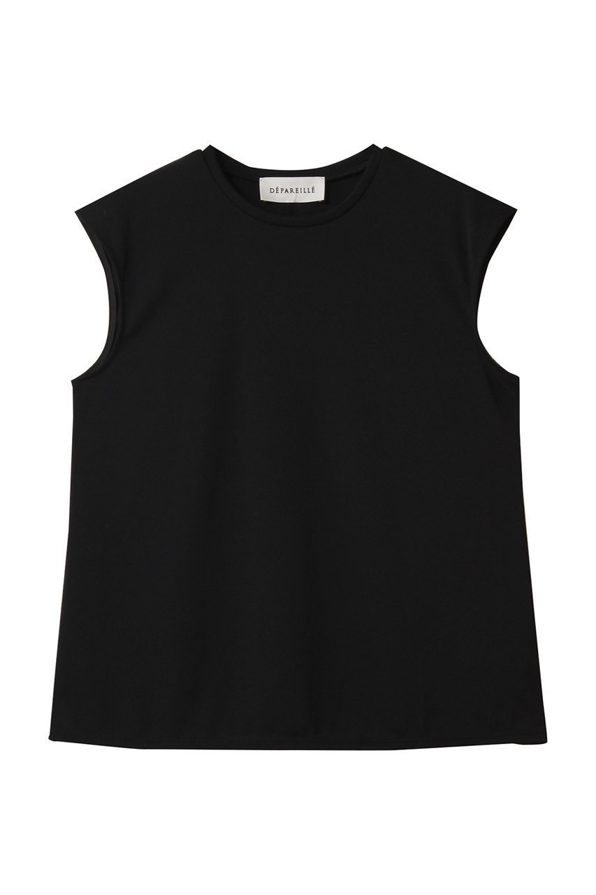 【デパリエ/DEPAREILLE】のトリアセテートジャージースリーブレストップス インテリア・キッズ・メンズ・レディースファッション・服の通販 founy(ファニー) 　ファッション　Fashion　レディースファッション　Fashion for Women　トップス・カットソー　Cut & Sew Tops　キャミソール&ノースリーブ　Camisoles & Sleeveless Tops　シャツ・ブラウス・オフィスカジュアル　Elegant Blouses & Button-Ups　ロングTシャツ・Tシャツ　Longline T-Shirts & Tees　カットソー・ベーシックTシャツ　Cut-and-Sewn Tops / Stretch Tees & Basics　インナー　Innerwear　キャミソール　Camisole, Spaghetti Strap Top　コンパクト　Compact, Small Size　ジャケット　Jacket, Outerwear　タンク　Tank Top, Sleeveless Top　ドレープ　Drape, Draping Fabric　ベーシック　Basic, Essential　夏　Summer　秋　Autumn　ブラック|ID: prp329100004901060 ipo3291000000036673779