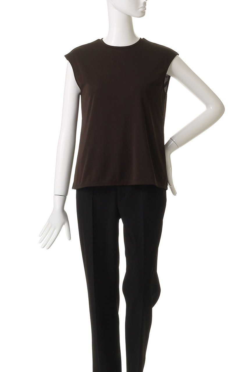 【デパリエ/DEPAREILLE】のトリアセテートジャージースリーブレストップス 人気、トレンドファッション・服の通販 founy(ファニー) 　ファッション　Fashion　レディースファッション　Fashion for Women　トップス・カットソー　Cut & Sew Tops　キャミソール&ノースリーブ　Camisoles & Sleeveless Tops　シャツ・ブラウス・オフィスカジュアル　Elegant Blouses & Button-Ups　ロングTシャツ・Tシャツ　Longline T-Shirts & Tees　カットソー・ベーシックTシャツ　Cut-and-Sewn Tops / Stretch Tees & Basics　インナー　Innerwear　キャミソール　Camisole, Spaghetti Strap Top　コンパクト　Compact, Small Size　ジャケット　Jacket, Outerwear　タンク　Tank Top, Sleeveless Top　ドレープ　Drape, Draping Fabric　ベーシック　Basic, Essential　夏　Summer　秋　Autumn　other-2|ID: prp329100004901060 ipo3291000000036710049