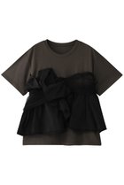 【メゾンスペシャル/MAISON SPECIAL】のDocking Twisted T-shirt/ドッキングツイステッドTシャツ 人気、トレンドファッション・服の通販 founy(ファニー) ファッション Fashion レディースファッション Fashion for Women トップス・カットソー Cut & Sew Tops シャツ・ブラウス・オフィスカジュアル Elegant Blouses & Button-Ups ロングTシャツ・Tシャツ Longline T-Shirts & Tees カットソー・ベーシックTシャツ Cut-and-Sewn Tops / Stretch Tees & Basics カットソー Cut and Sewn Top ショート Short, Short Length スリーブ Sleeve, Long Sleeve / Short Sleeve タフタ Taffeta, Structured Fabric チュール Tulip, Tulip Motif ビスチェ Bustier, Corset Top ボトム Bottoms, Lower Wear 夏 Summer エレガント 上品 Elegant thumbnail GRY(グレー)|ID: prp329100004901064 ipo3291000000036673810