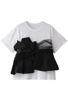 【メゾンスペシャル/MAISON SPECIAL】のDocking Twisted T-shirt/ドッキングツイステッドTシャツ 人気、トレンドファッション・服の通販 founy(ファニー) ファッション Fashion レディースファッション Fashion for Women トップス・カットソー Cut & Sew Tops シャツ・ブラウス・オフィスカジュアル Elegant Blouses & Button-Ups ロングTシャツ・Tシャツ Longline T-Shirts & Tees カットソー・ベーシックTシャツ Cut-and-Sewn Tops / Stretch Tees & Basics カットソー Cut and Sewn Top ショート Short, Short Length スリーブ Sleeve, Long Sleeve / Short Sleeve タフタ Taffeta, Structured Fabric チュール Tulip, Tulip Motif ビスチェ Bustier, Corset Top ボトム Bottoms, Lower Wear 夏 Summer エレガント 上品 Elegant thumbnail WHT(ホワイト)|ID: prp329100004901064 ipo3291000000036673812
