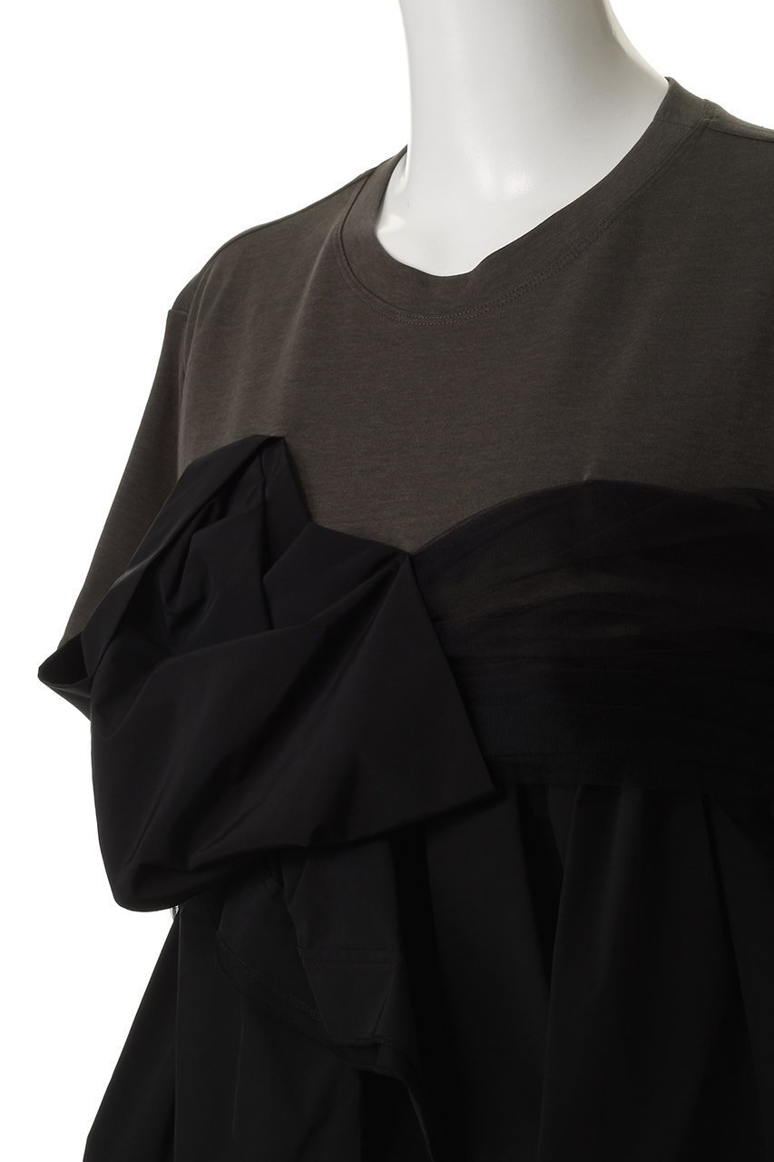 【メゾンスペシャル/MAISON SPECIAL】のDocking Twisted T-shirt/ドッキングツイステッドTシャツ 人気、トレンドファッション・服の通販 founy(ファニー) 　ファッション　Fashion　レディースファッション　Fashion for Women　トップス・カットソー　Cut & Sew Tops　シャツ・ブラウス・オフィスカジュアル　Elegant Blouses & Button-Ups　ロングTシャツ・Tシャツ　Longline T-Shirts & Tees　カットソー・ベーシックTシャツ　Cut-and-Sewn Tops / Stretch Tees & Basics　カットソー　Cut and Sewn Top　ショート　Short, Short Length　スリーブ　Sleeve, Long Sleeve / Short Sleeve　タフタ　Taffeta, Structured Fabric　チュール　Tulip, Tulip Motif　ビスチェ　Bustier, Corset Top　ボトム　Bottoms, Lower Wear　夏　Summer　エレガント 上品　Elegant　other-5|ID: prp329100004901064 ipo3291000000036710079