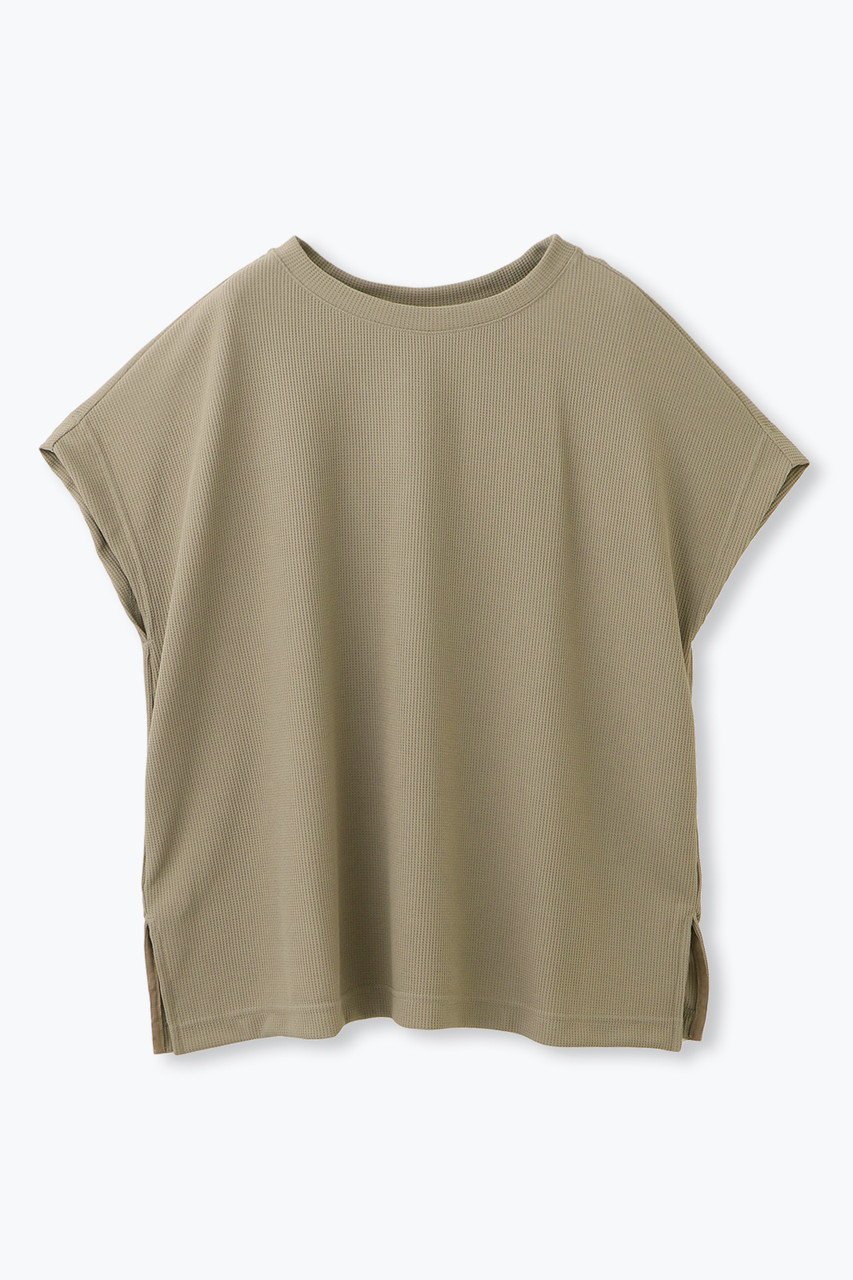 【レリル/lelill】の【日本製】ハイテクワッフル ワイドTシャツ インテリア・キッズ・メンズ・レディースファッション・服の通販 founy(ファニー) 　ファッション　Fashion　レディースファッション　Fashion for Women　トップス・カットソー　Cut & Sew Tops　シャツ・ブラウス・オフィスカジュアル　Elegant Blouses & Button-Ups　ロングTシャツ・Tシャツ　Longline T-Shirts & Tees　カットソー・ベーシックTシャツ　Cut-and-Sewn Tops / Stretch Tees & Basics　ショート　Short, Short Length　スリーブ　Sleeve, Long Sleeve / Short Sleeve　ワイド　Wide, Wide Fit　ワッフル　Waffle, Waffle Knit　夏　Summer　定番　Standard, Basic Item　日本製　Made In Japan　カーキ|ID: prp329100004901082 ipo3291000000036673949