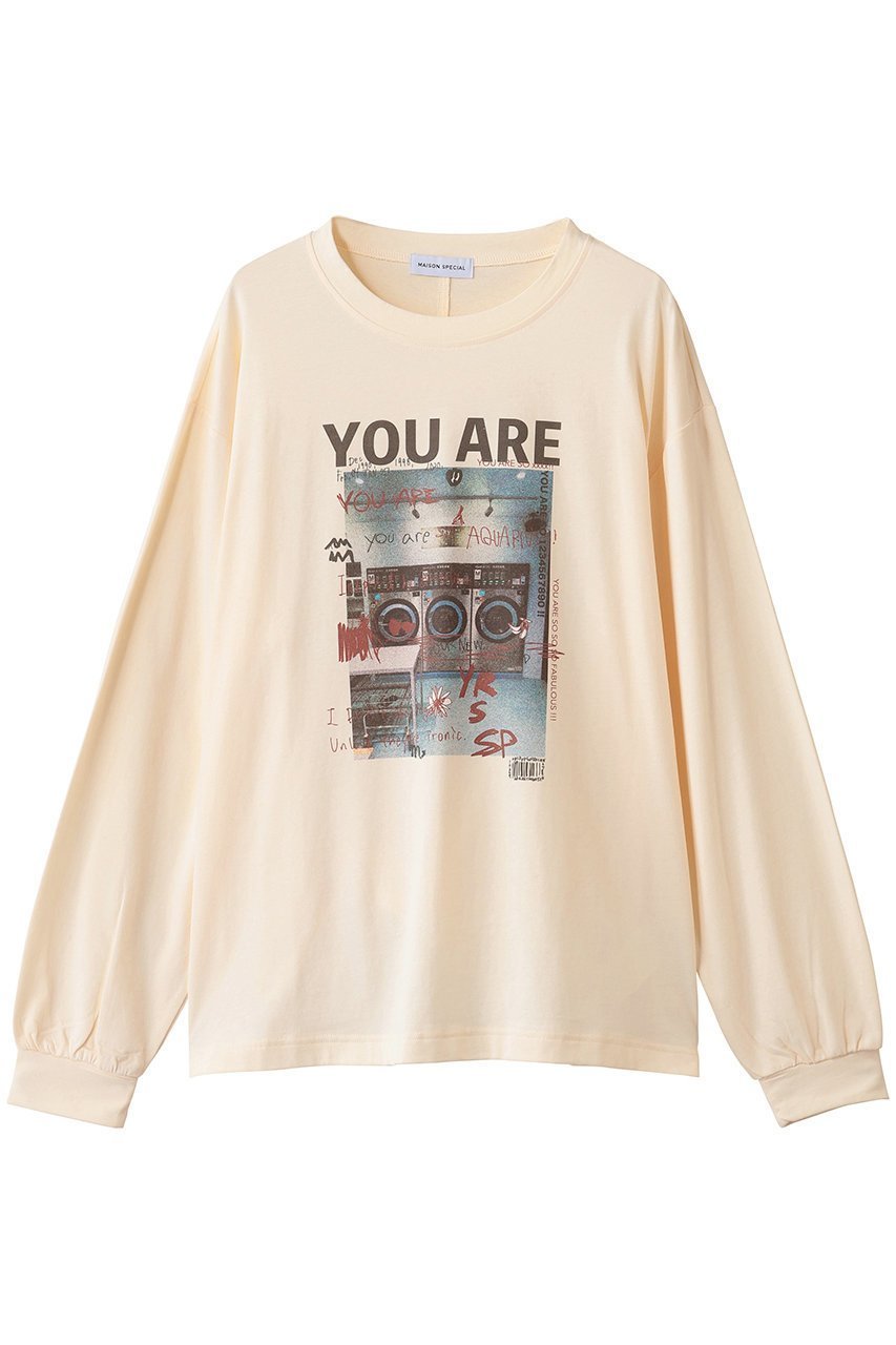 【メゾンスペシャル/MAISON SPECIAL】のLaundry Photo Long Sleeve T-shirt/ランドリーフォトロンTEE インテリア・キッズ・メンズ・レディースファッション・服の通販 founy(ファニー) 　ファッション　Fashion　レディースファッション　Fashion for Women　トップス・カットソー　Cut & Sew Tops　シャツ・ブラウス・オフィスカジュアル　Elegant Blouses & Button-Ups　ロングTシャツ・Tシャツ　Longline T-Shirts & Tees　カットソー・ベーシックTシャツ　Cut-and-Sewn Tops / Stretch Tees & Basics　インナー　Innerwear　カーゴパンツ　Cargo Pants, Utility Pants　グラフィック　Graphic, Graphic Design　スリーブ　Sleeve, Long Sleeve / Short Sleeve　デニム　Denim, Jeans Material　ピーチ　Peach, Soft Touch　フロント　Front, Front Design　プリント　Print, Printed Pattern　ロング　Long, Long-Length　A/W・秋冬　Autumn/Winter　CRM(クリーム)|ID: prp329100004901129 ipo3291000000036674333