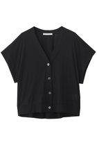 【プレインピープル/PLAIN PEOPLE】のガス強撚フライス半袖カーディガン 人気、トレンドファッション・服の通販 founy(ファニー) ファッション Fashion レディースファッション Fashion for Women トップス・カットソー Cut & Sew Tops カーディガン・羽織り Layered Style Cardigans シャツ・ブラウス・オフィスカジュアル Elegant Blouses & Button-Ups ロングTシャツ・Tシャツ Longline T-Shirts & Tees カットソー・ベーシックTシャツ Cut-and-Sewn Tops / Stretch Tees & Basics カーディガン Cardigan, Knitwear デコルテ Décolleté, Neckline エレガント 上品 Elegant 半袖 Short Sleeve, Half Sleeve thumbnail ブラック|ID: prp329100004901147 ipo3291000000036674617