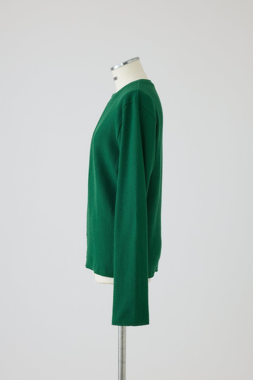 【リムアーク/RIM.ARK】のOpen skin thermal tops/トップス 人気、トレンドファッション・服の通販 founy(ファニー) 　ファッション　Fashion　レディースファッション　Fashion for Women　トップス・カットソー　Cut & Sew Tops　シャツ・ブラウス・オフィスカジュアル　Elegant Blouses & Button-Ups　ロングTシャツ・Tシャツ　Longline T-Shirts & Tees　カットソー・ベーシックTシャツ　Cut-and-Sewn Tops / Stretch Tees & Basics　オーバル　Oval Design　サーマル　Thermal, Waffle Knit　スリーブ　Sleeve, Long Sleeve / Short Sleeve　フロント　Front, Front Design　モダン　Modern, Contemporary　ロング　Long, Long-Length　other-3|ID: prp329100004901159 ipo3291000000036674737